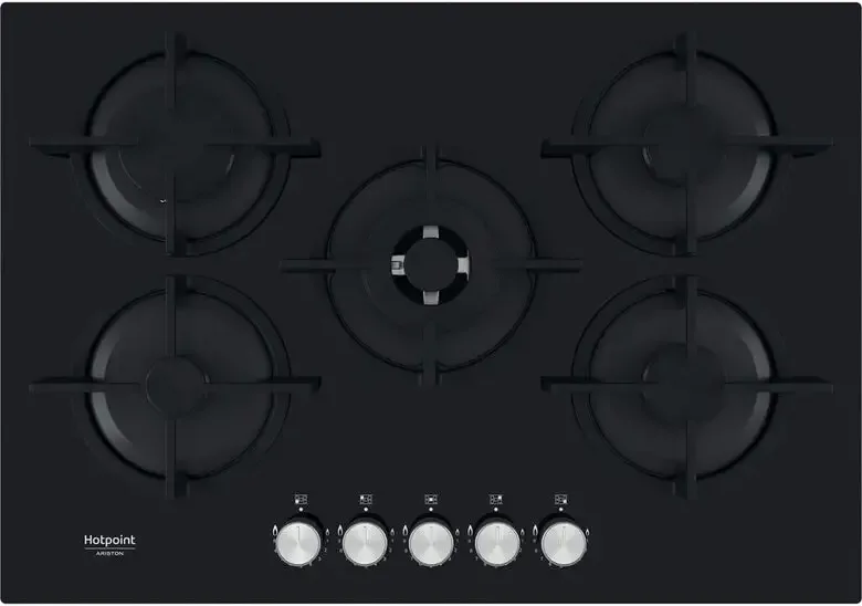 Hotpoint Ariston Hags 72S Bk Piano Cottura a Gas 5 Fuochi 73 cm (Nero)