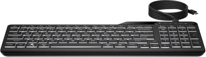 HP 7N7C0AA Tastiera cablata 400 Retroilluminata LED Full-size USB Tasti silenziosi 12 tasti programmabili colore Nero