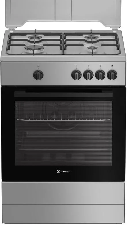 Indesit I6GGKMS Cucina a Gas 4 Fuochi 64 Litri Classe A+ 60 cm (Argento)
