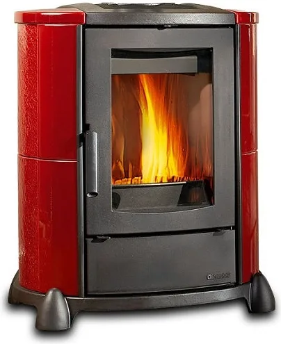 La Nordica Cortina Stufa a Legna 6,5 kW 186 m³ colore Bordeaux