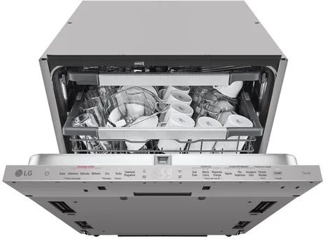 LAVASTOVIGLIE INCASSO Incasso built-in (BI) LG QuadWash DB476TXSW, Programmi 10, Dimensioni: L 59,8 cm, A 81,5 P 55,4 Rumorosità 43 dB(A), Consumo di acqua 9,5 l, Acciaio, Classe