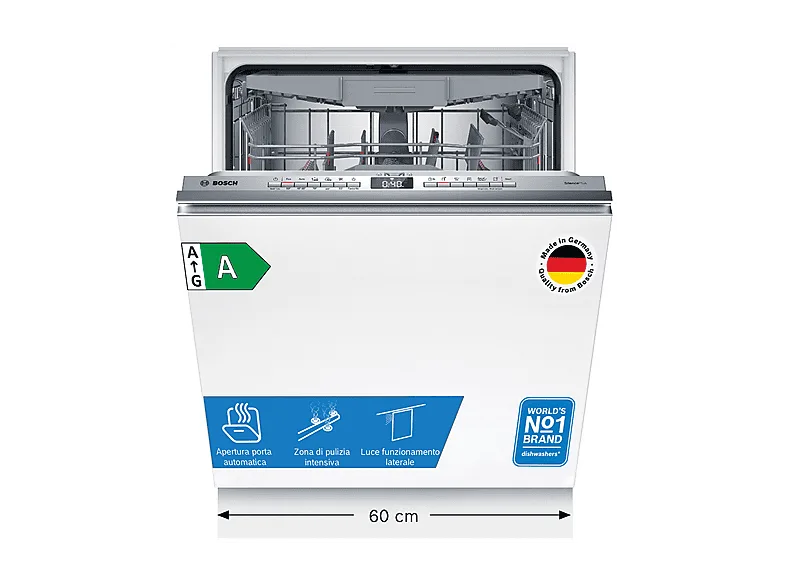 Bosch SMH4ECX27E Lavastoviglie da Incasso 14 Coperti Classe A 59,8 cm (Acciaio Inox)