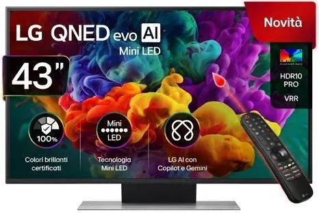 LG 43QNED86B6B 4K Ultra HD Smart TV 43" (Nero)