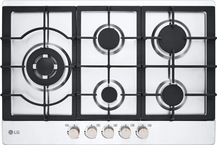 LG CBGZ3016S Piano Cottura a Gas 5 Fuochi 75 cm (Acciaio Inox)