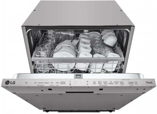 LG DB242TX Serie 2 Lavastoviglie Incasso 14 coperti Classe D QuadWash Wi-Fi EasyRack+ (55x60x82 cm) colore Noble Steel