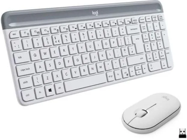 Logitech MK470 Tastiera + Mouse Wireless QWERTY Italiano (Bianco)
