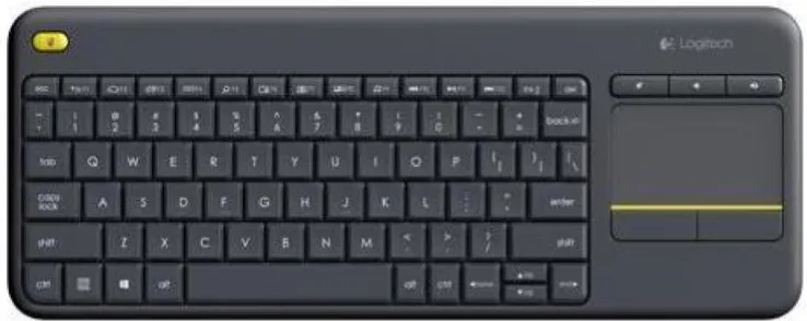Logitech k400 plus tastiera wireless touch tv, facili controlli multimediali e touchpad integrato, tastiera htpc per tv collegata al pc, windows, android, chrome os, laptop, italiano qwerty - nero