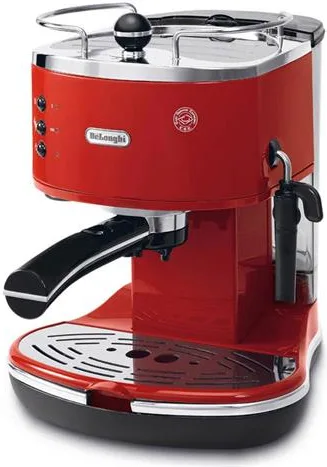 Macchina da Caffè Manuale Espresso e Cappuccino DE'LONGHI ICONA ECO311.R, Compatibile con Macinato o Cialde E.S.E., Spegnimento Automatico, Serbatoio Estraibile 1.4L, Potenza 1100W, Rosso
