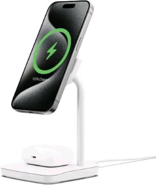 immagine di Magtravel qi2.0 2-in-1 smartphone, orologio intelligente nero usb carica wireless ricarica rapida interno