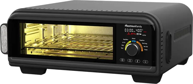 Melchioni Family 118380044 Forno Pizza e Friggitrice ad Aria 18L Fornetto Elettrico Multifunzione a 400°C