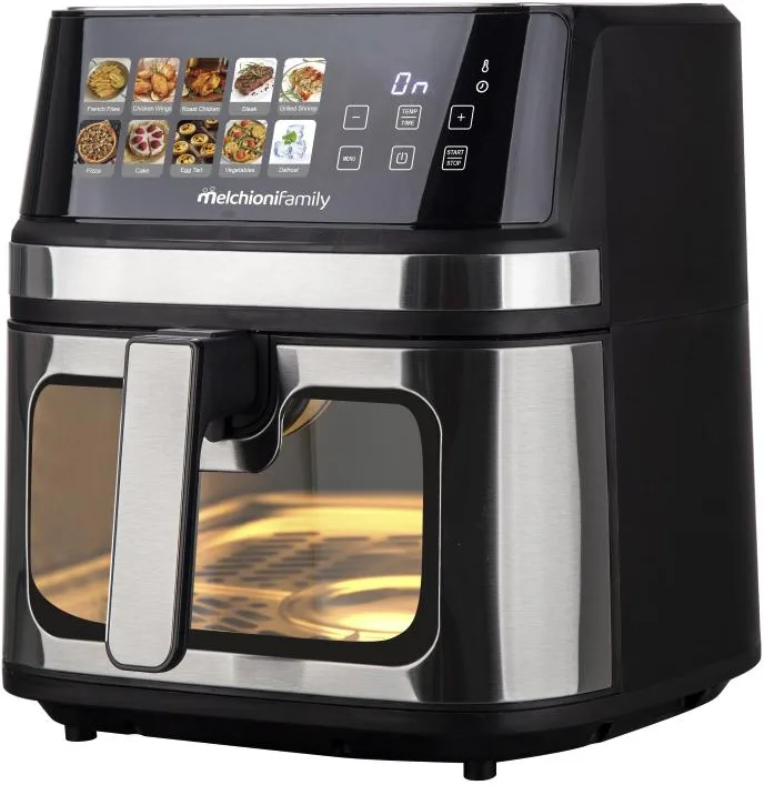 MELCHIONI FAMILY GAIA PLUS FRIGGITRICE AD ARIA, capacità 8 l, Max potenza 2200 W, Nero / Plastica