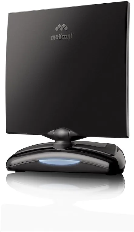 Meliconi 881002 AT49 R1 USB Antenna TV Interna Amplificata 49 dB DVB-T2 HEVC DAB+ Filtro 4G 5G Portata 30 km colore Nero