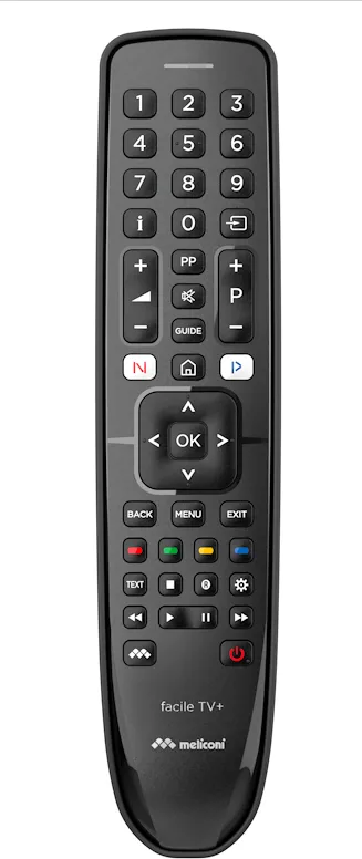 MELICONI GUMBODY FACILE TV+, telecomando universale per 1 TV con corpo in gomma, compatibile la quasi totalità delle circolazione
