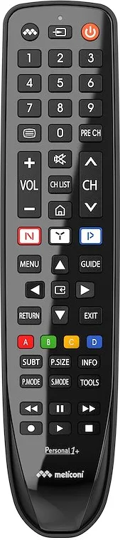 MELICONI PERSONAL 1+ per TV SAMSUNG, telecomando sostituisce il originale. Pronto all’uso