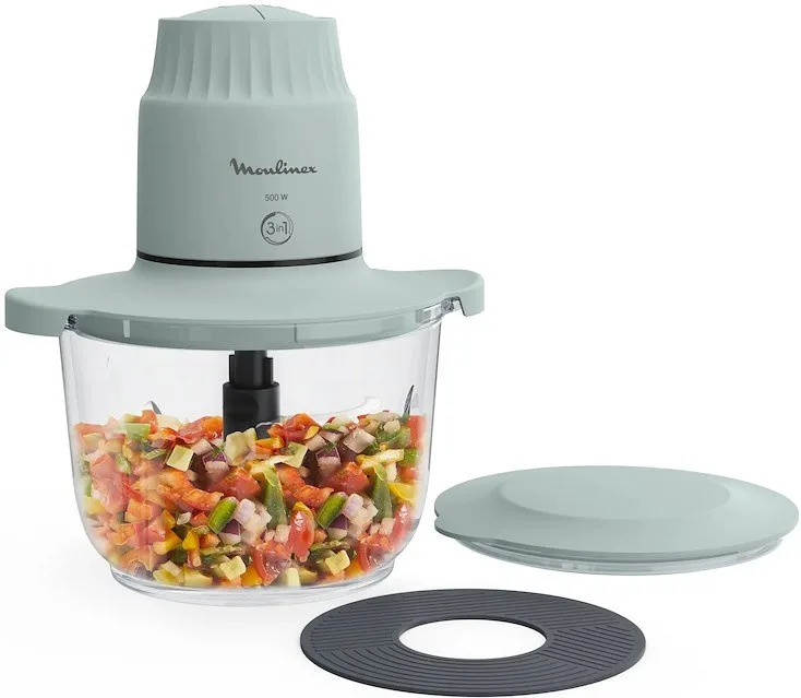 Moulinex DJ603110 Choppeo Tritatutto Recipiente Vetro Macchina da Caffè 1 Litri 500 W (Acciaio Inox)