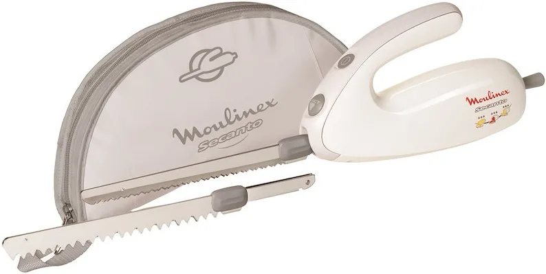 Moulinex DJAC41 Secanto Coltello Elettrico 2 Coppie Lame Seghettate Acciaio Inox 100 W colore Bianco