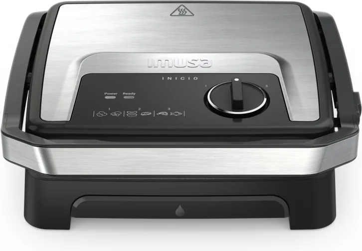 Moulinex GI272D Inicio Adjust Griglia Elettrica 2 in 1 Piastra Antiaderente 2180 W Termostato 3 Temperature colore Nero