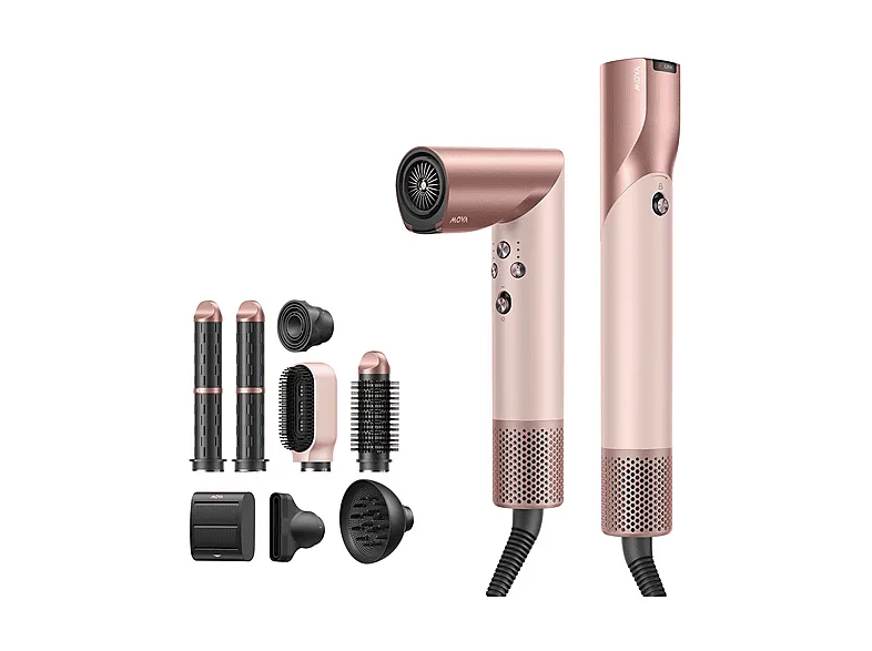 MOVA Tech Master 10 Asciugacapelli e styler intelligente 110.000 giri/min con riconoscimento automatico della bocchetta, getto d’aria Coanda, trattamento