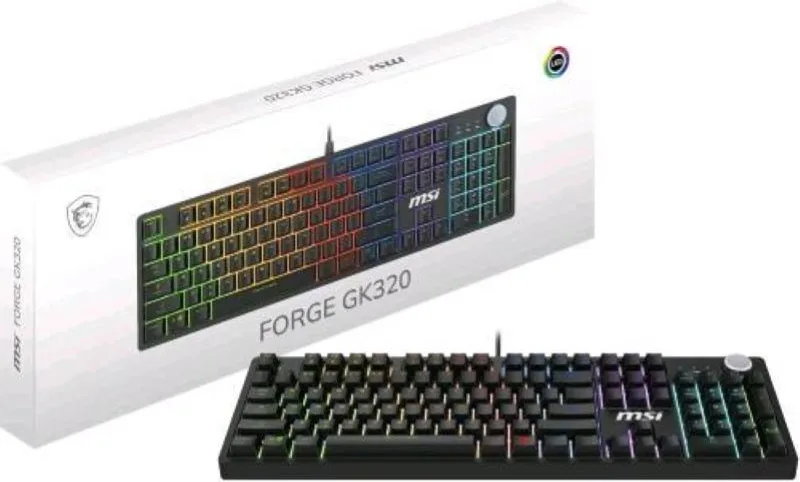 Msi Forge GK320 FORGEGK320REDIT kit tastiera e mouse gaming meccanica full-size switch rossi lineari hot-swappable RGB layout italiano