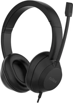 Nilox NXAUSB02 Cuffie Auricolari per Musica e Chiamate Cablate (Nero)