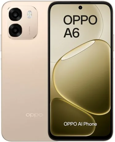OPPO A6 AI Smartphone, doppia fotocamera 50MP+2, Selfie 8MP, Display 6.75” 120HZ IPS HD+, 6550mAh, RAM 6GB(Esp2GB/4GB/6GB)+ROM 256GB [Versione Italia], Aurora Gold