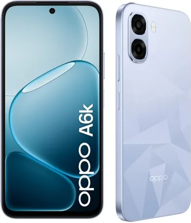 OPPO A6k AI Smartphone, doppia fotocamera 13MP+QVGA, Selfie 5MP, Display 6.75” 120HZ IPS HD+, 6100mAh, RAM 4GB(Esp1GB/2GB/4GB)+ROM 256GB [Versione Italia], Crystal Blue