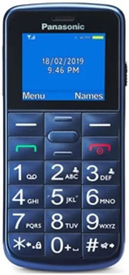 Panasonic KX-TU110EXC Telefono Cellulare Senior Tasti Grandi Retroilluminati Funzione SOS Doppia SIM Torcia LED Display 1.77'' colore Blu