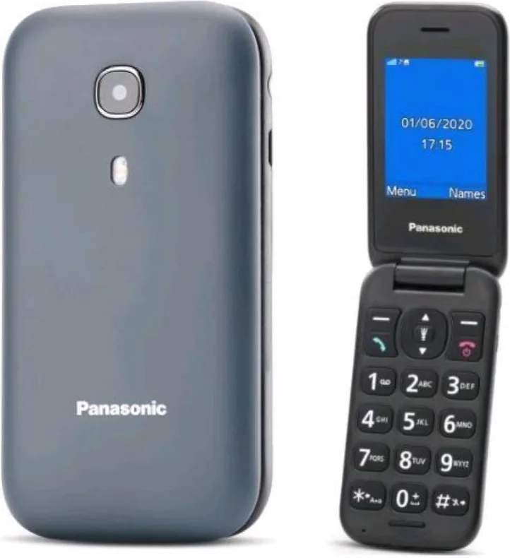 Panasonic KX-TU400EXG Cellulare a Conchiglia Senior SOS Display 2.4'' Bluetooth Fotocamera Batteria 450h colore Grigio