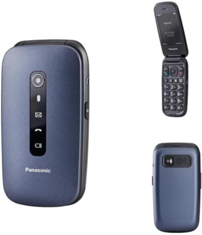 Panasonic KX-TU550EXC Cellulare Senior 4G Display 2.8'' Tasto SOS Fotocamera 1.2 MP Batteria 1400 mAh colore Blu