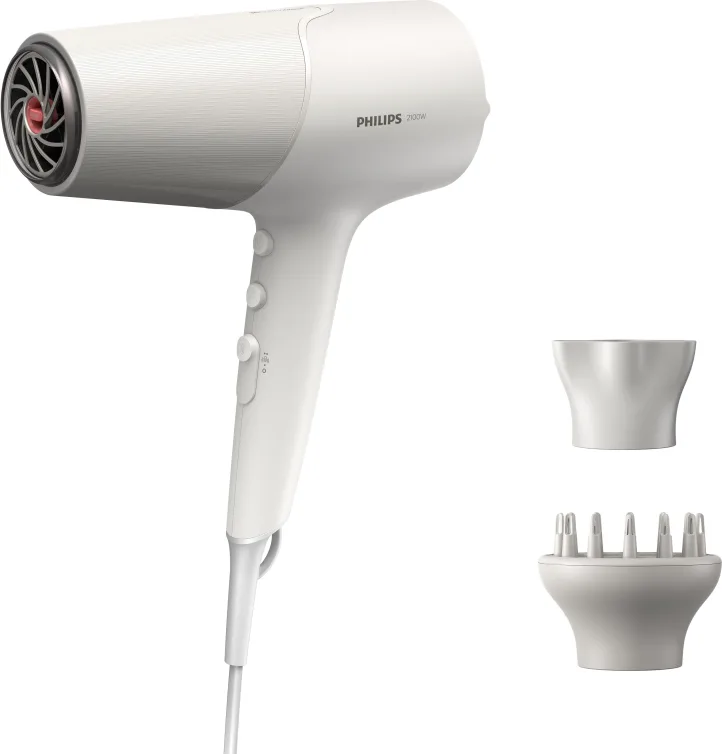 Philips Serie 5000 Asciugacapelli con teconologia termoprotettiva bianco con metalizzato BHD501/20