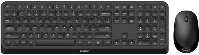 Philips SPT6207B34 Kit Tastiera + Mouse USB Italiano (Nero)