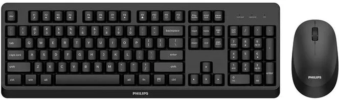Philips SPT6307BL/34 Tastiera + Mouse Wireless QWERTY Inglese (Nero)