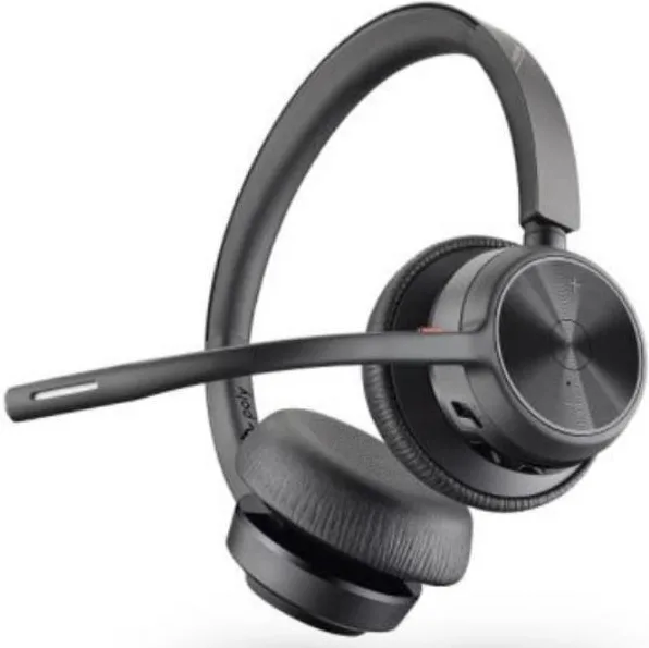 Poly 218475-02 Voyager 4320 UC Cuffie Wireless con Bluetooth 5.1 e Dongle BT700 USB-A Certificato Microsoft Teams colore Nero