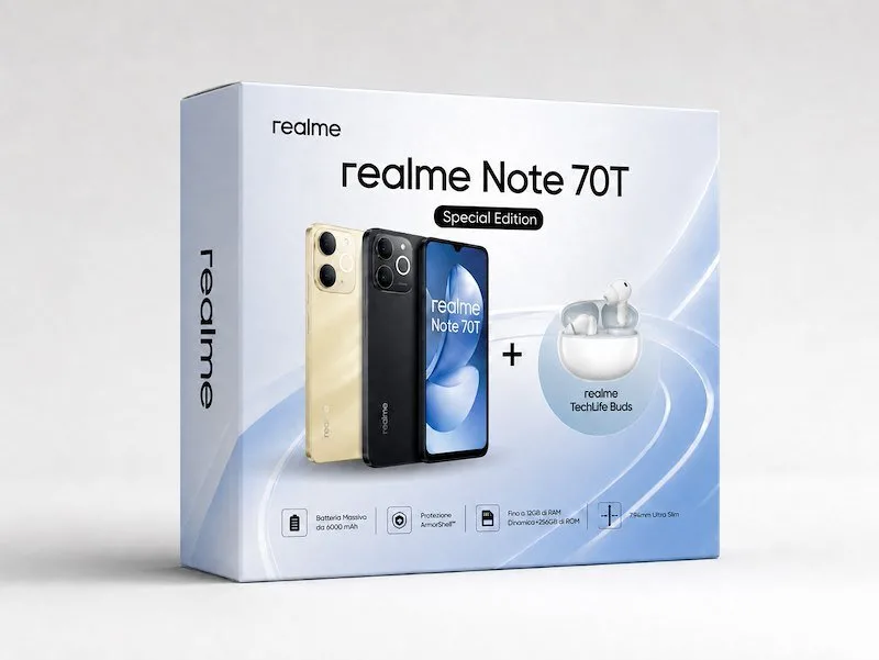 immagine di Realme Note 70T Smartphone 4 GB / 256 GB 6,74" 6000 mAh (Nero)