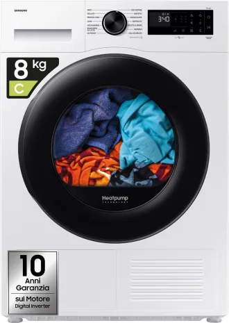 Samsung DV80DG52B0AEET Asciugatrice a Pompa di Calore 8 KG Classe C (Bianco)
