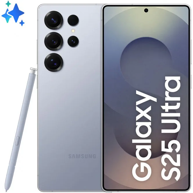 Samsung Galaxy S25 Ultra Smartphone AI, Display 6.9'' QHD+ Dynamic AMOLED 2X, Fotocamera 200MP, RAM 12GB, 256GB, 5.000 mAh, Titanium Silverblue