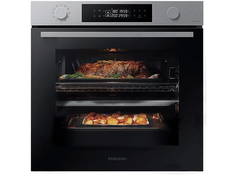 Samsung NV7B44403BS Serie 4 Forno da incasso Elettrico Dual Cook 76 L Classe A+ Vapore Naturale Wi-Fi 40 programmi (60x60x57 cm) colore Nero Inox