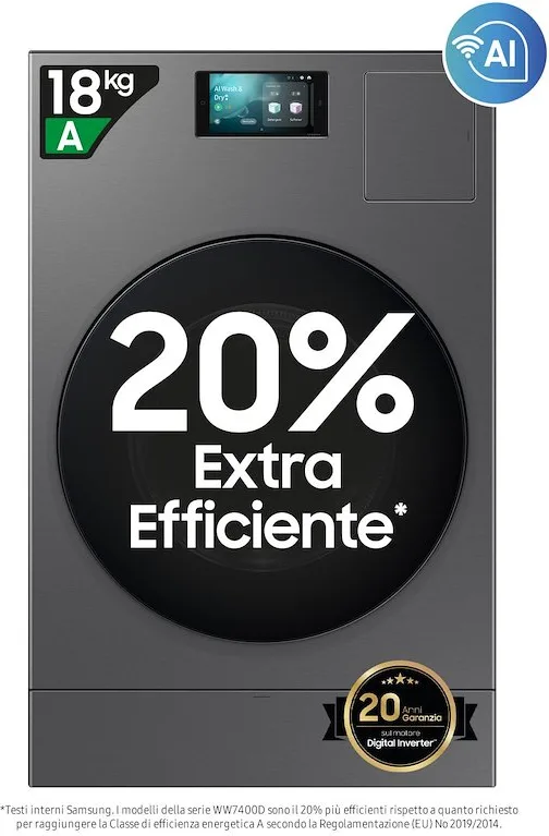 Samsung WD18DB8995BZ Lavasciuga 11/18 KG 1000 Giri/min Classe A (Nero)
