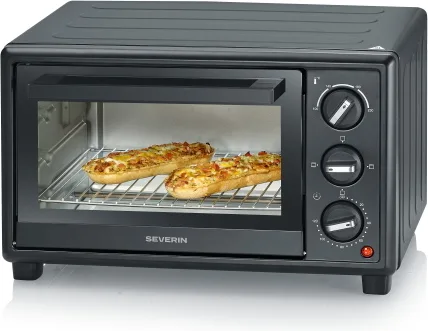 Severin TO 2078 Forno elettrico compatto 20 L 1600 W termostato 100-230 °C timer 120 min grill colore Nero