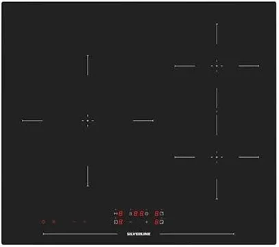 Silverline IH5447B01 Piano Cottura 4 Fuochi 80 cm (Nero)