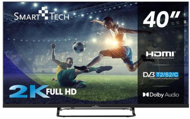 Smart-Tech 40FN01V3 TV LED 40'' Full HD DLED 60Hz DVB-T2 DVB-S2 3 HDMI 2 USB Dolby Digital Plus colore Grigio