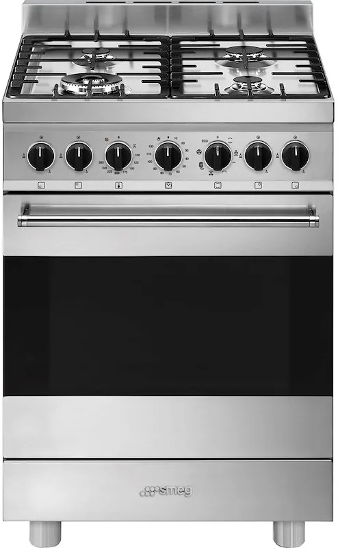 Smeg B61GMX2 Master Cucina a Gas 4 Fuochi Forno Elettrico 70 L Classe A Vapor Clean (90x60x60 cm) colore Acciaio Inossidabile