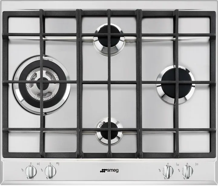 Smeg P261XGH Piano Cottura a Gas 4 Fuochi 60 cm (Acciaio Inox)