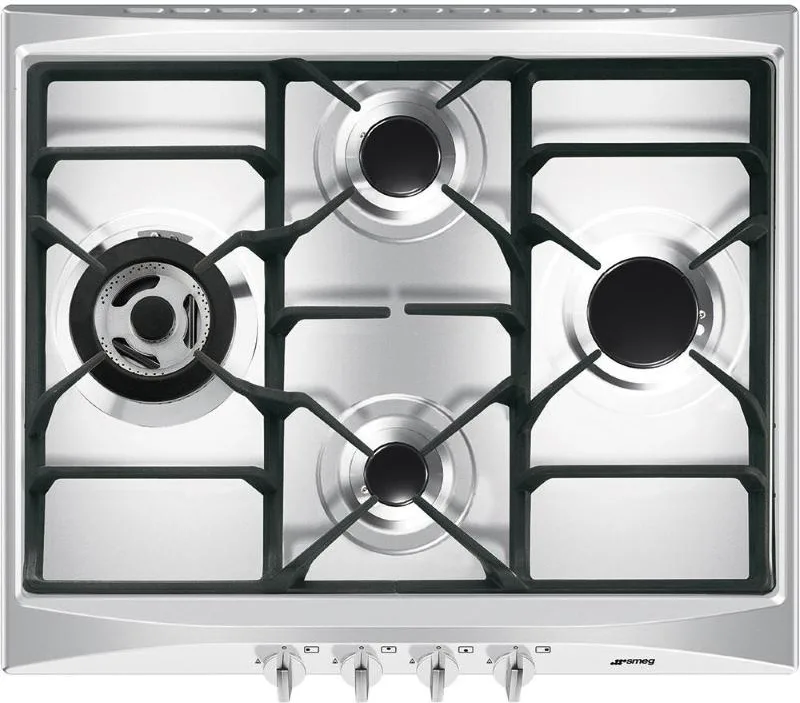Smeg SR264XGH2 Piano Cottura a Gas 4 Fuochi 60 cm (Acciaio Inox)