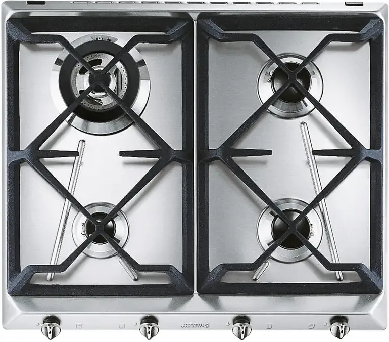 Smeg SRV564GH3 Piano Cottura a Gas 4 Fuochi 60 cm (Acciaio Inox)