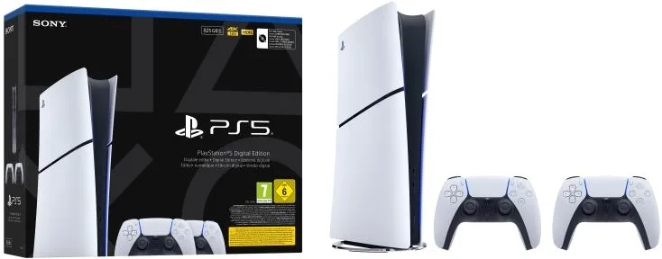 Sony ps5 console slim 825gb bianca digital + 2 controller white it