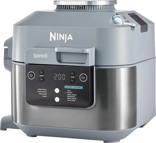 Speedi pentola elettrica rapida 10 in 1, friggitrice ad aria, 5,7 l, pasti per 4 in 15 minuti, frittura ad aria e cottura al vapore