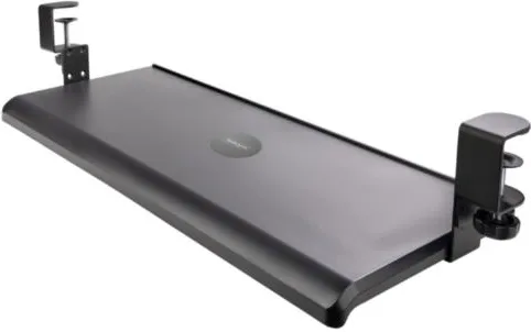 StarTech.com Porta tastiera estraibile per scrivania; Ripiano estraibile ergonomico per tastiera con morsetto a C, Mensola scorrevole per tastiera e mouse regolabile in altezza; Fino a 12Kg