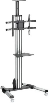 StarTech.com STNDMTV70 Carrello TV per Schermo da 32'' a 75'' Regolazione Altezza 1110-1510 mm Rotazione 90° Inclinazione -12° +5° con Mensola Multimediale colore Nero