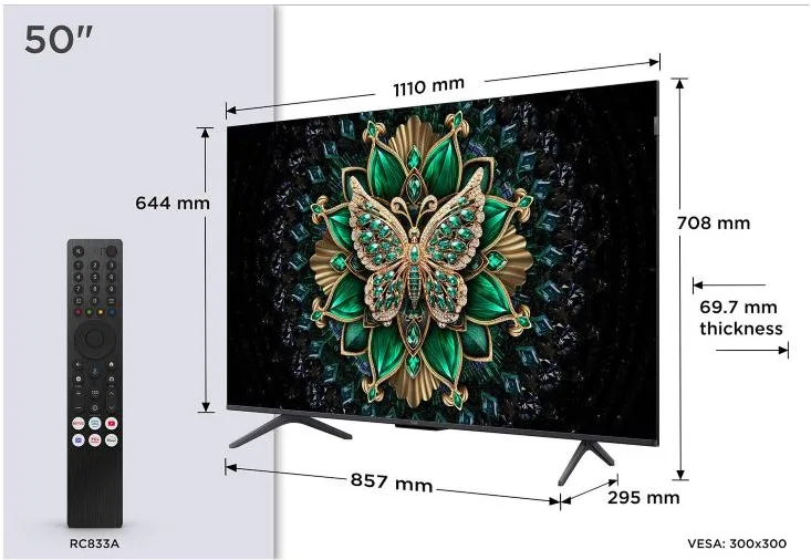 TCL 50C6K 4K Ultra HD Smart TV 50" (Nero)